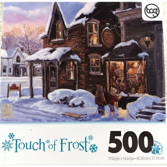 Touch of Frost 500 Piece Jigsaw Puzzle Village Toy Shoppe - Picture 1 of 4